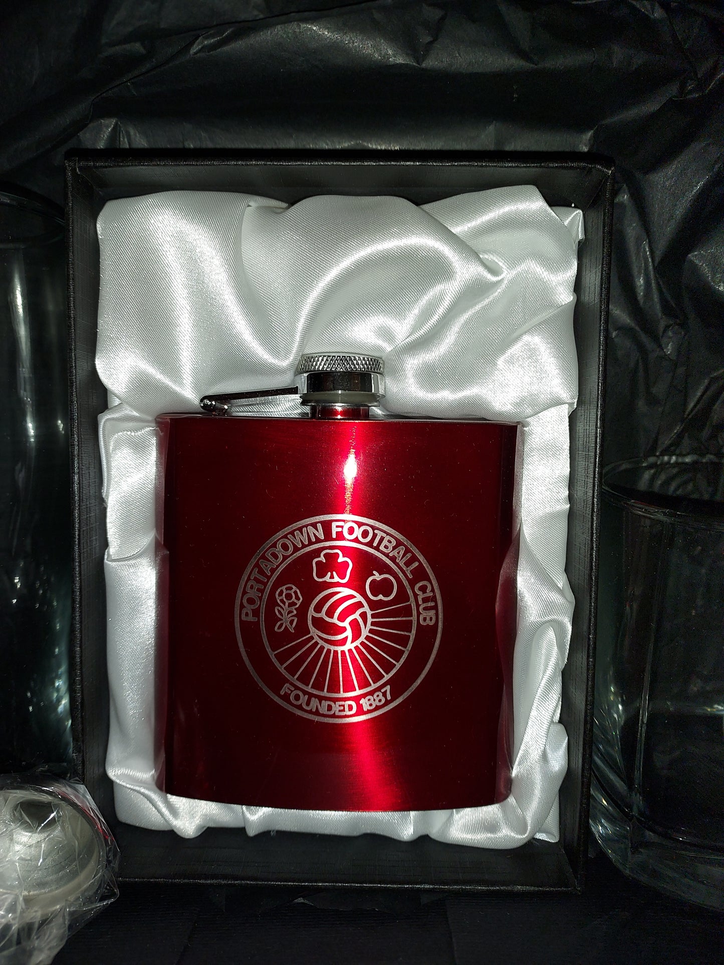 PFC Glass & Hip Flask Gift Set