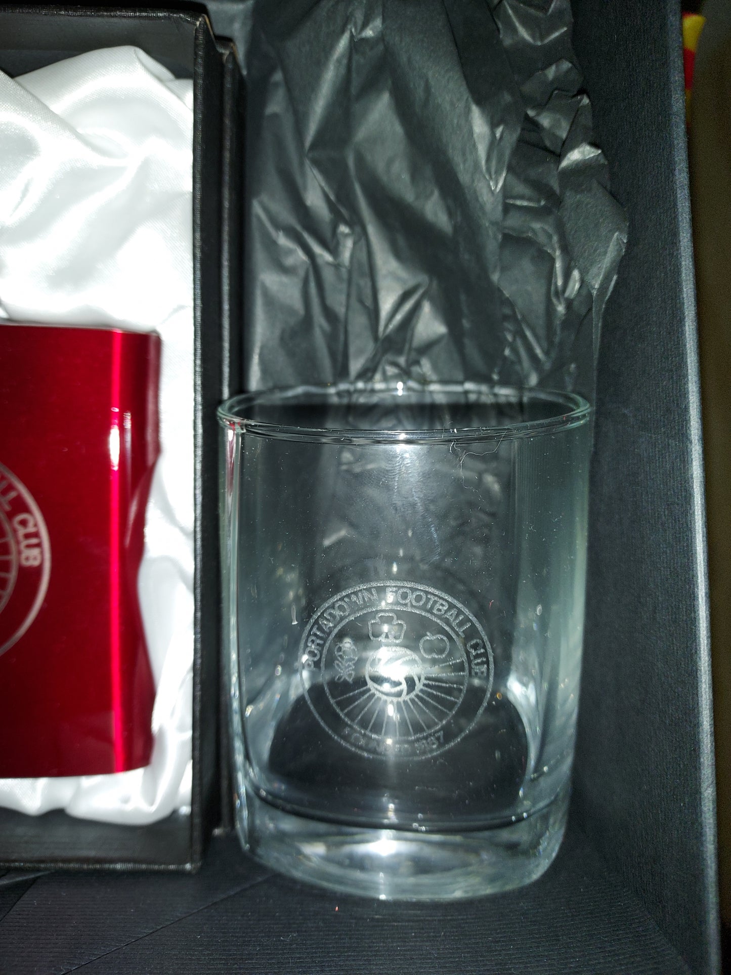 PFC Glass & Hip Flask Gift Set