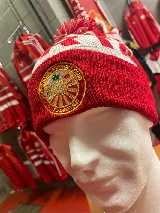 PFC 1887 Red/White Wooly Bobble Hat