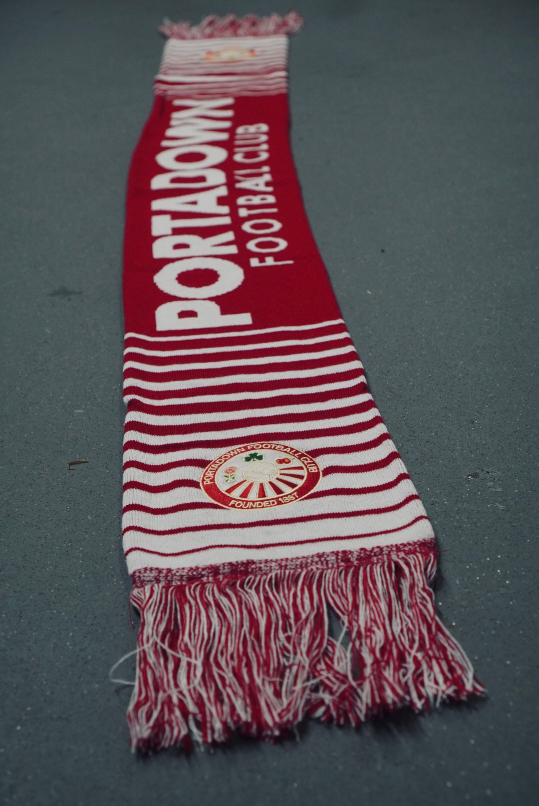 PFC Badged Red & White Scarf